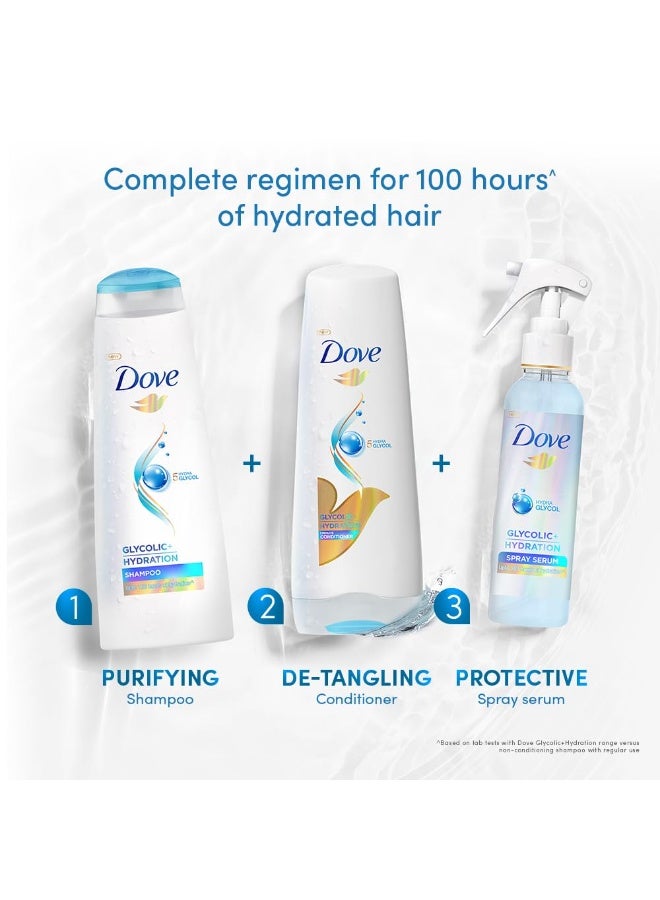 Dove Glycolic + Hydration Shampoo 180 ml with 5% Hydra-Glycol for Upto 100 hours of hydrated, fluid hair. - Image 3